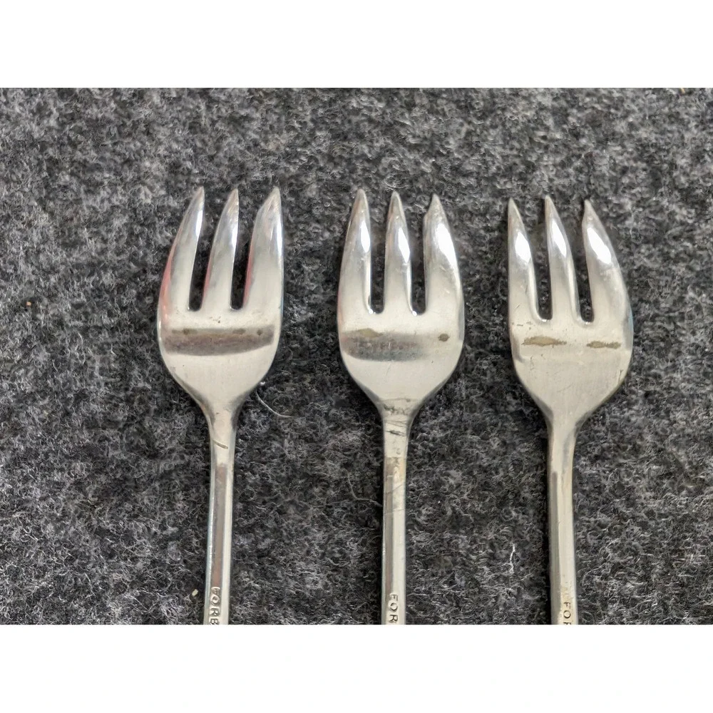 Forbes Silver Co Clovis Silverplate Cocktail Forks Vintage Floral 6 In Set of 3